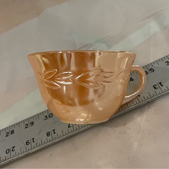 Vintage Anchor Hocking Peach Luster Laurel Leaf Cup and Saucer - Picture 2 of 4